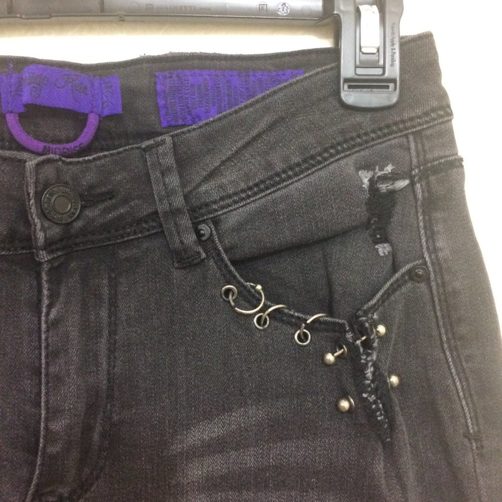 Indigo Rein Skinny Jeans Midrise Destroyed Black - Picture 6 of 15